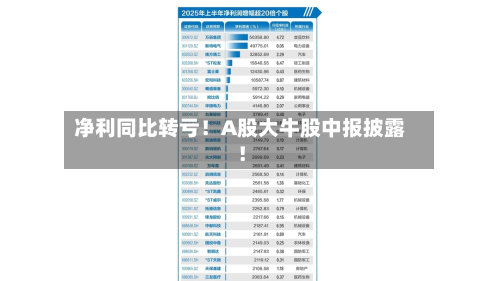 净利同比转亏！A股大牛股中报披露！