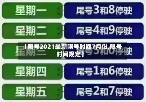 【限号2021最新限号时间7月份,限号时间规定】