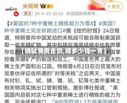 【镝铽费用走势,镝多少钱一克】