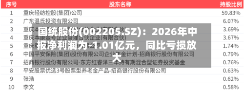 国统股份(002205.SZ)：2026年中报净利润为-1.01亿元，同比亏损放大-第2张图片
