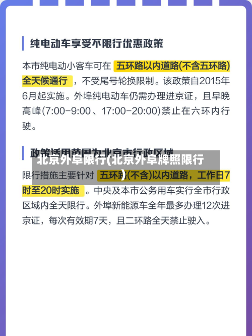 北京外阜限行(北京外阜牌照限行)