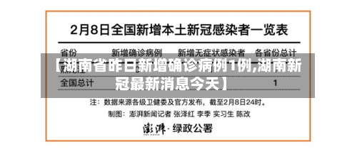 【湖南省昨日新增确诊病例1例,湖南新冠最新消息今天】-第2张图片