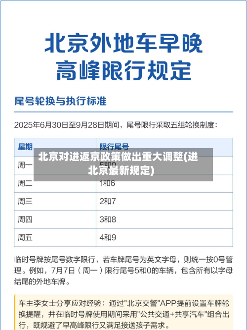 北京对进返京政策做出重大调整(进北京最新规定)